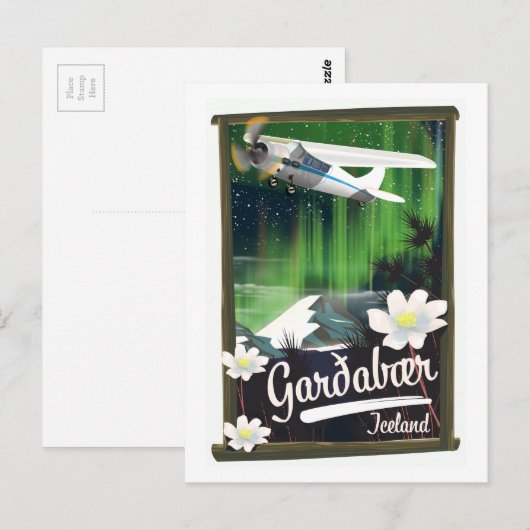 Carte postale de l'affiche touristique de Garðabær (Devant / Derrière)