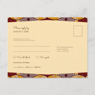 Carte postale de l'Africain Ankara Kitenge Gold RS