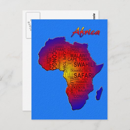 Carte postale de l'Afrique (Devant / Derrière)