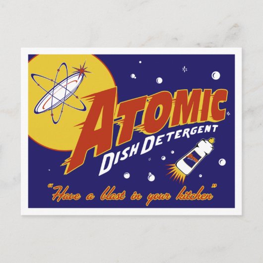 Carte postale de l'âge atomique : Détergent à plat (Devant)