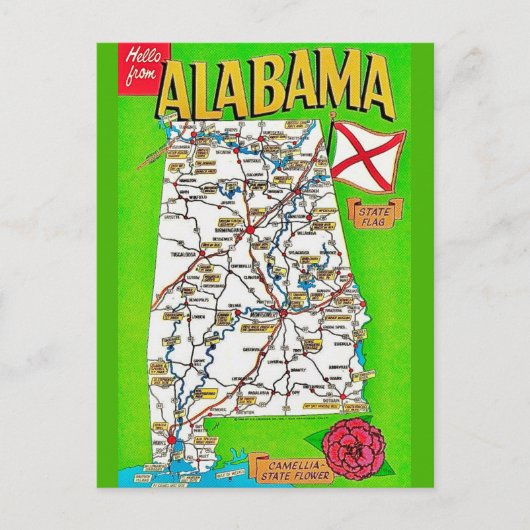 Carte postale de l'Alabama (Devant)