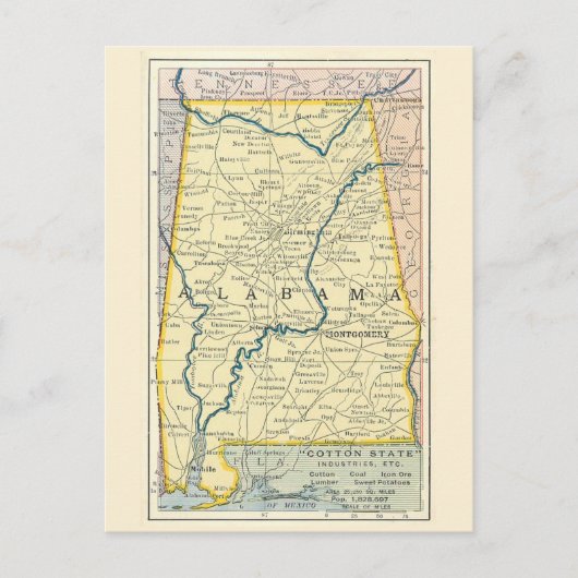 Carte postale de l'Alabama vintage (Devant)