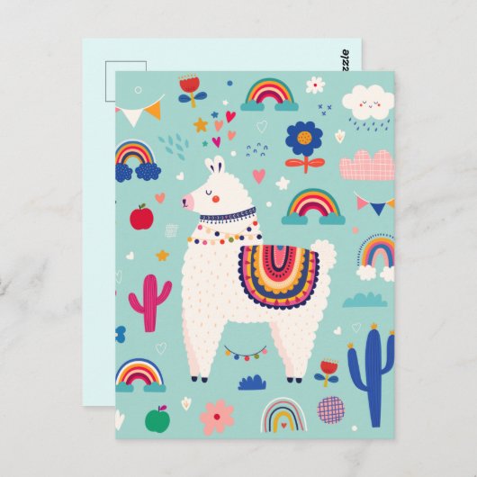 Carte postale de lama mignon (Devant / Derrière)