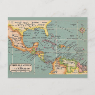 Carte postale de l'Amérique centrale et des Caraïb