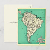 Carte postale de l'Amérique du Sud (Devant / Derrière)