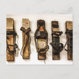 Carte postale de l'ancien temps de ski