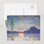 Carte postale de l'ancienne forteresse de Corfou (Devant / Derrière)