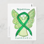 Carte postale de l'angle vert du ruban de sensibil (Devant / Derrière)