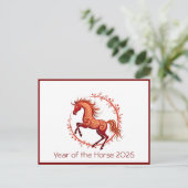 Carte postale de l'année du Cheval 2026 (Debout devant)