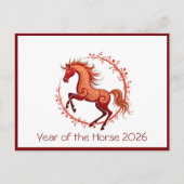 Carte postale de l'année du Cheval 2026 (Devant)