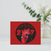 Carte postale de l'année rustique du coq 2017 (Debout devant)