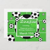 Carte postale de l'anniversaire de football (Devant / Derrière)