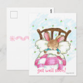 Carte postale de lapin Bon rétablissement (Devant / Derrière)