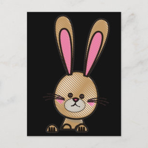 Carte postale de lapin de Pâques.