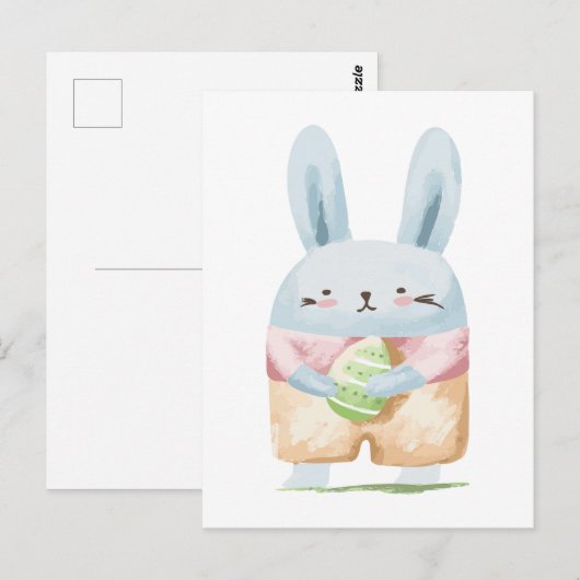 Carte postale de lapin de Pâques (Devant / Derrière)
