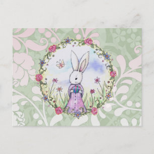 Carte postale de lapin de Pâques mignonne