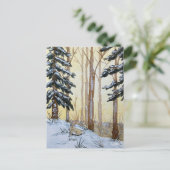 Carte postale de lapin d'hiver (Debout devant)