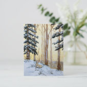 Carte postale de lapin d'hiver (Debout devant)