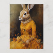 Carte postale de lapin en robe jaune (Devant)