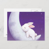 carte postale de lapin endormi. (Devant / Derrière)