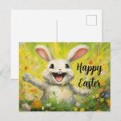 Carte postale de lapin heureux de Pâques #5 (Devant / Derrière)