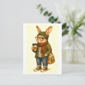 Carte postale de lapin hipster (Debout devant)