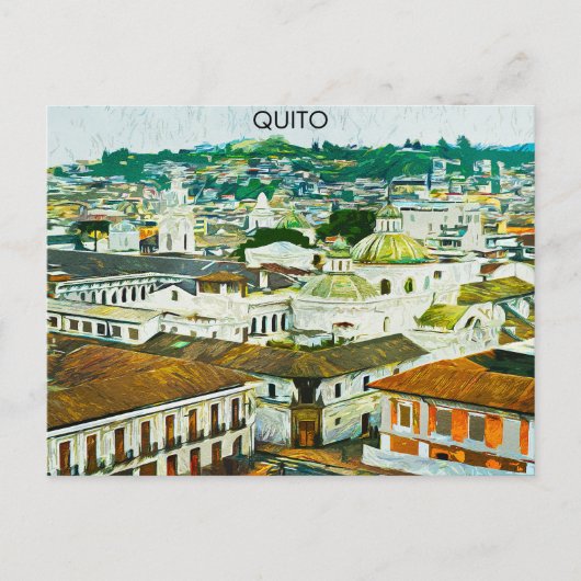 Carte postale de l'aquarelle Quito Ecuador (Devant)