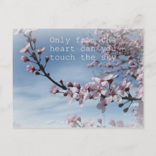 Carte postale de l'arbre à fleurs de cerisier Zen