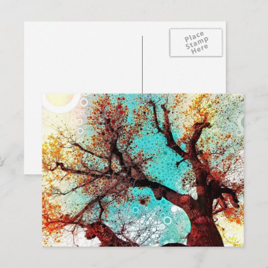 Carte postale de l'arbre d'automne (Devant / Derrière)