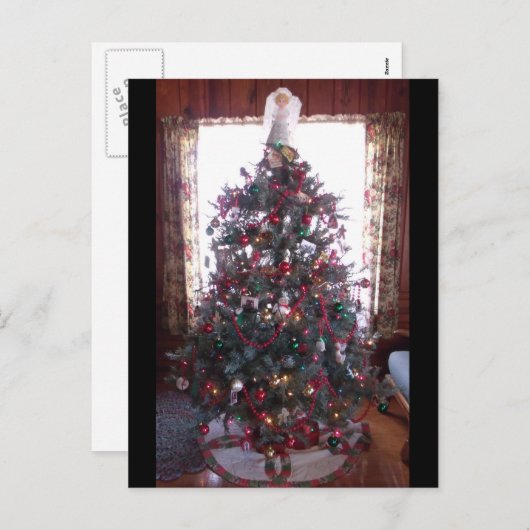 Carte postale de l'arbre de Noël (Devant / Derrière)