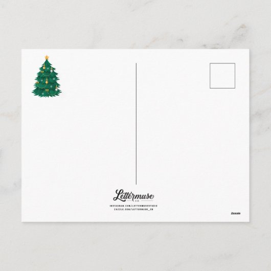 Carte postale de l'arbre de Noël (Dos)