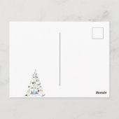 Carte postale de l'arbre de Noël des animaux de fo (Dos)