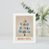 Carte postale de l'arbre de Noël des poules Joyeus (Debout devant)
