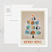 Carte postale de l'arbre de Noël des poules Joyeus (Devant / Derrière)