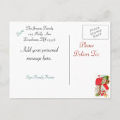 Carte postale de l'arbre de Noël Rouge personnalis (Dos)