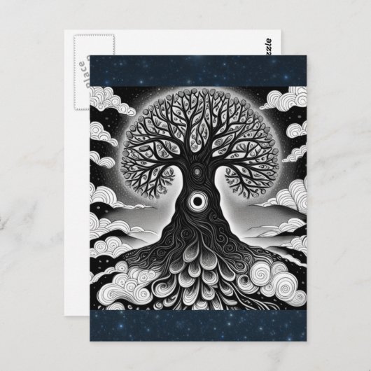 Carte postale de l'Arbre de Vie (Devant / Derrière)