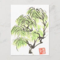 Carte postale de l'arbre saule pleureur