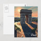 Carte postale de l'Arc de Triomphe de Paris (Devant / Derrière)