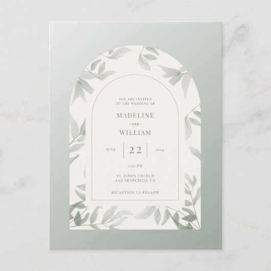 Carte postale de l'arche de feuille d'aquarelle de (Devant)