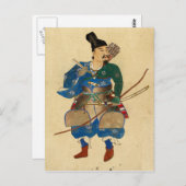 Carte postale de l'archer guerrier japonais (Devant / Derrière)