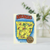 Carte postale de l'Arkansas illustrée vintage (Debout devant)