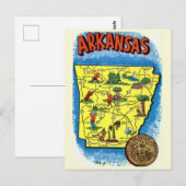 Carte postale de l'Arkansas illustrée vintage (Devant / Derrière)