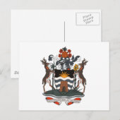 Carte postale de l'armoirie d'Antigua-et-Barbuda (Devant / Derrière)