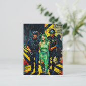 Carte postale de l'arrestation de la statue de la (Debout devant)