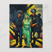 Carte postale de l'arrestation de la statue de la (Devant)