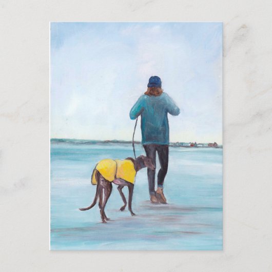 Carte postale de l'art de chien Greyhound Walking  (Devant)