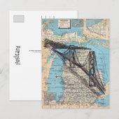 Carte postale de l'art de la carte du Michigan (do (Devant / Derrière)