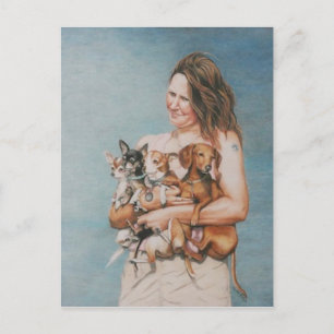 Carte postale de l'art du chien de quatre Secours