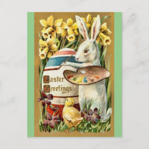 Carte postale de l'artiste de l'oeuf de lapin vint