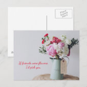 Carte postale de l'assortiment Floral rose (Devant / Derrière)